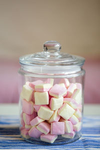 Close-up of ice cream in jar