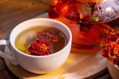 Close-up of food on table