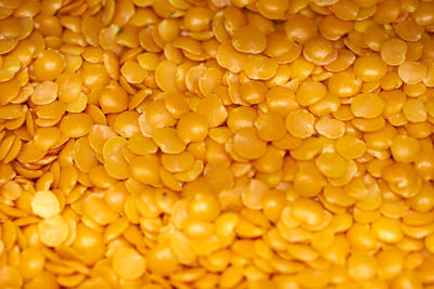 Full frame shot of yellow lentils