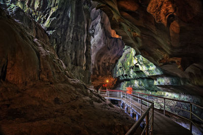 Footbridge in cave