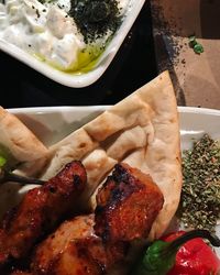 Close-up of served food in plate