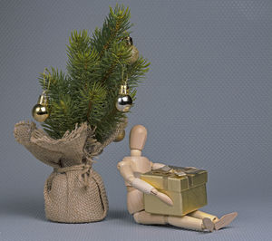 Close-up of christmas decorations on tree