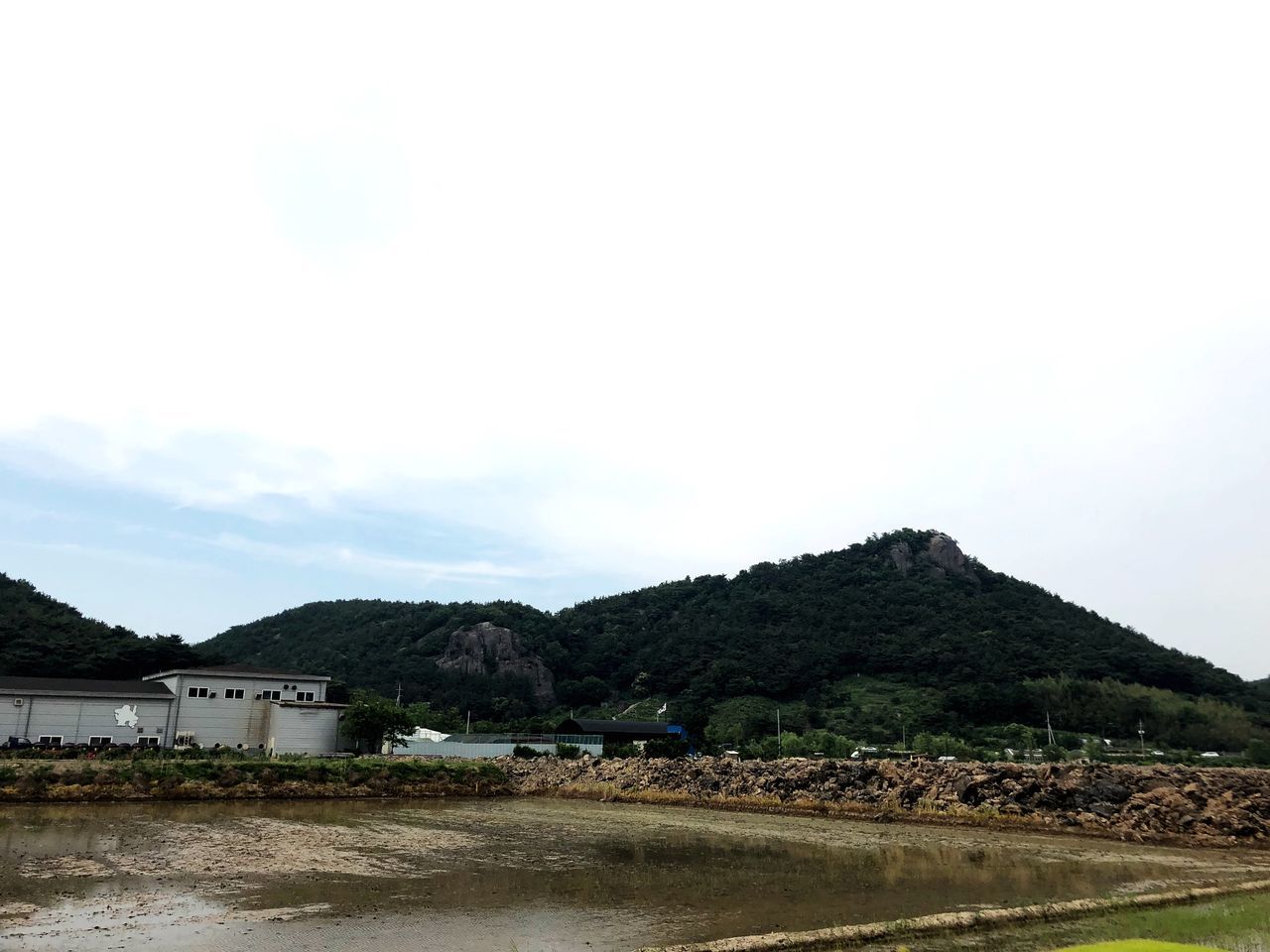 HOUSES ON FIELD AGAINST SKY