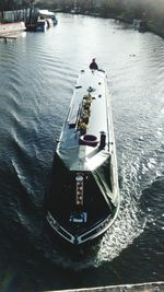 Boats sailing in river