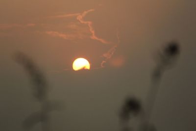 Low angle view of sky at sunset