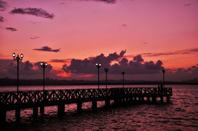 Scenic view of sea at sunset