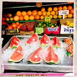 Food for sale at market stall