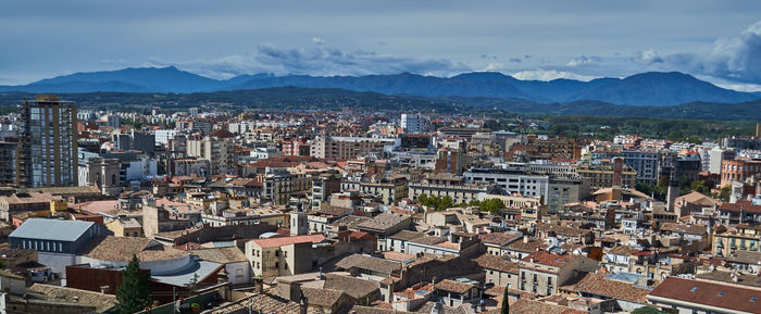 High angle view of townscape against sky