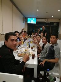 Man having food on table