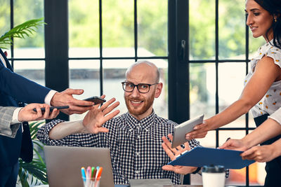 Group of people on table