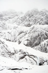 Scenic view of snow covered mountains