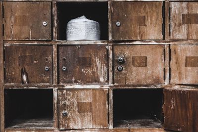 Full frame shot of old wooden door