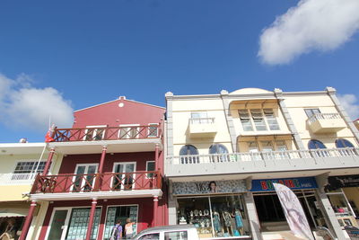 Low angle view of residential building against sky