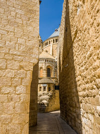 Low angle view of historic building against sky