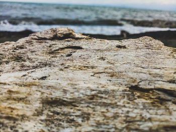 Close-up of sand on beach