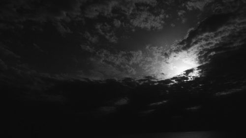 Low angle view of clouds in sky during sunset