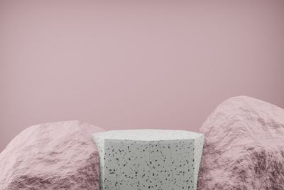 Close-up of rocks against clear sky