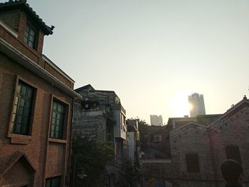 Low angle view of buildings against sky