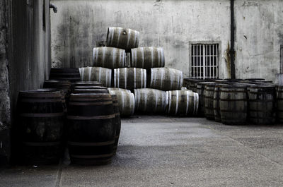 Barrels on street