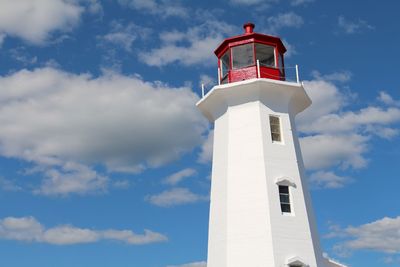 Low angle view of lighthouse against sky