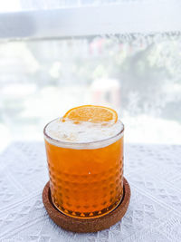 Close-up of drink on table