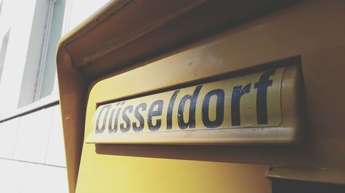 Low angle view of information sign