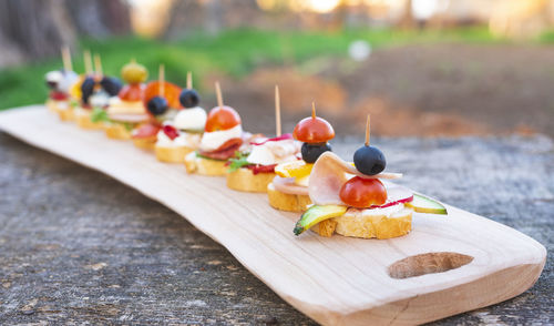 Close-up of sushi on table