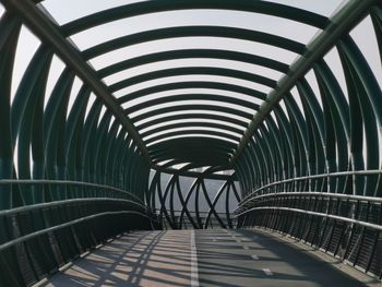 View of empty footbridge