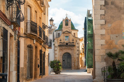 Small church in teulada old town, alicante, spain