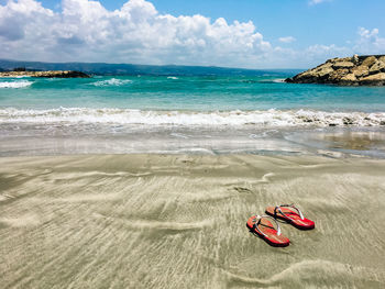 Scenic view of beach against sky