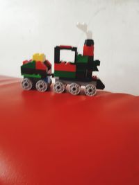 Close-up of toy car on table