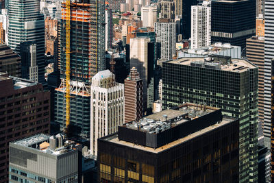 High angle view of buildings in city