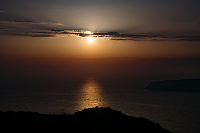 Scenic view of sea during sunset