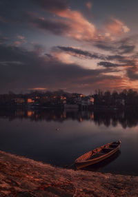 Sunset along the ticino river