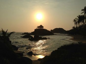 Scenic view of sea at sunset