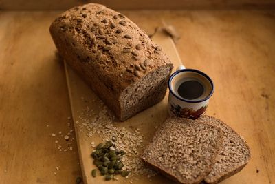 Close-up of bread on table