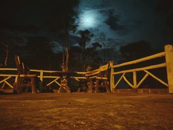 View of bridge at night
