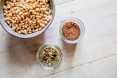 High angle view of cereals