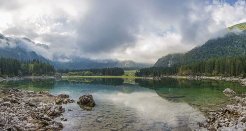 Panoramic view of lake against sky