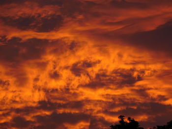 Scenic view of dramatic sky during sunset