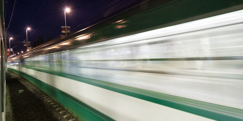 Blurred motion train at night