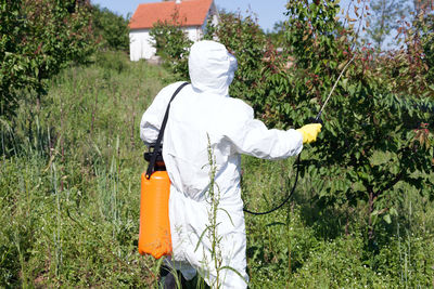 Man working on field