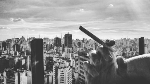 Panoramic view of cityscape against sky