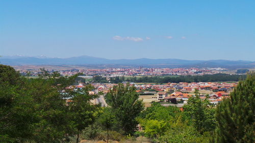 High angle view of residential district