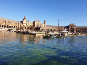 View of boats in canal