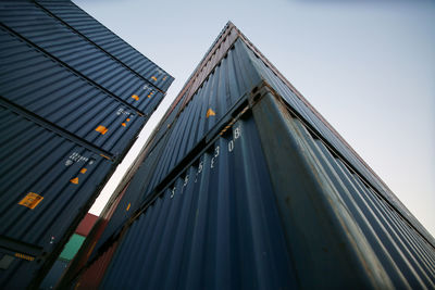 Low angle view of modern building against clear sky