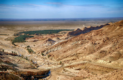 High angle view of landscape against sky