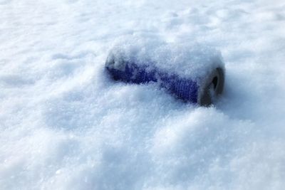 Close-up of snow against sky