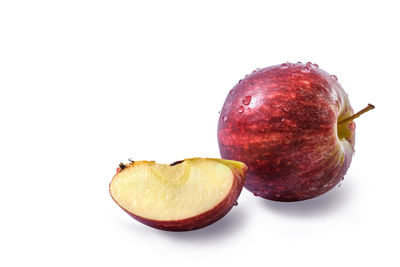 Close-up of apple against white background