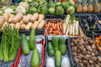 Different kinds of vegetables for sale at a market in italy